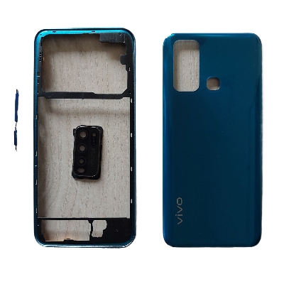 Picture of Vivo Y30/Y50 Middle Frame Bezel Cover and Back Panel With Camera Glass+Side Button Without LCD Frame Panel