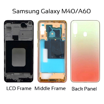 Picture of Samsung Galaxy M40 A60 Full Body Housing Middle Frame Back Panel Without Camera Glass
