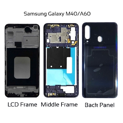 Picture of Samsung Galaxy M40 A60 Full Body Housing Middle Frame Back Panel Without Camera Glass