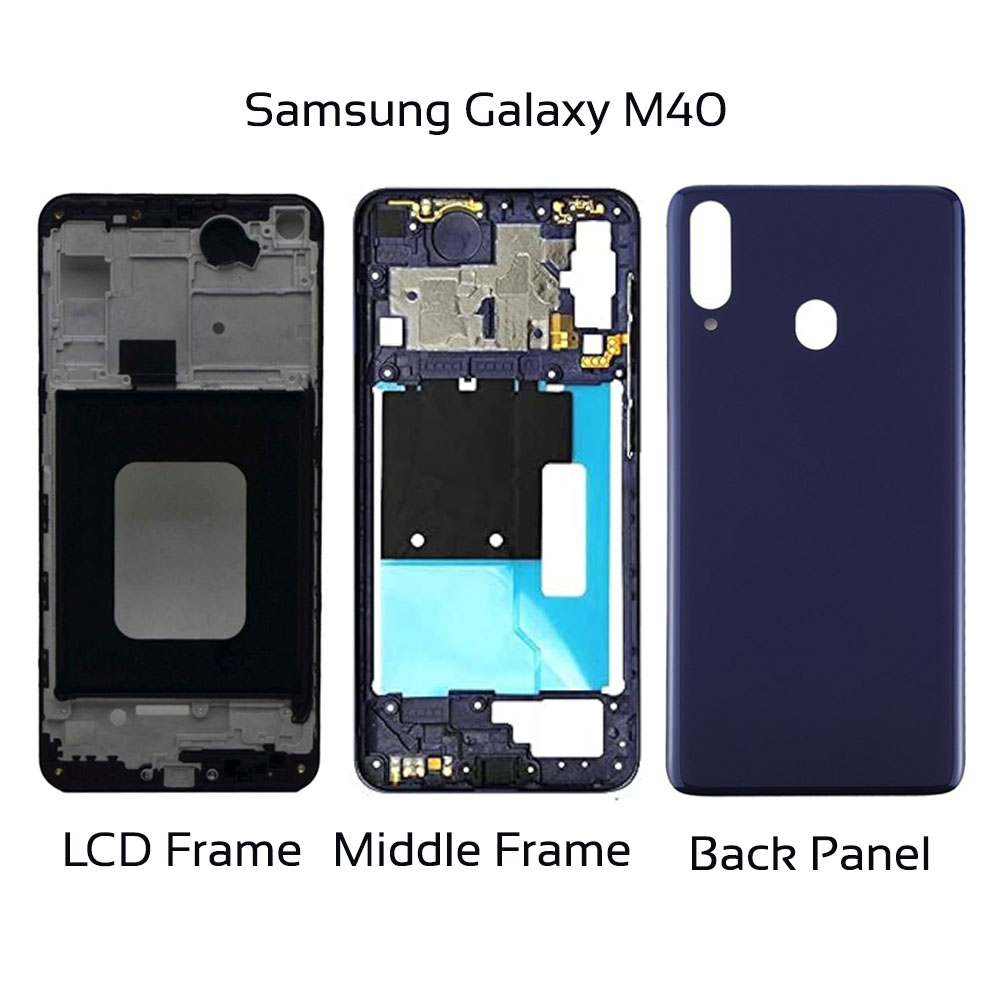 Picture of Samsung Galaxy M40 A60 Full Body Housing Middle Frame Back Panel Without Camera Glass