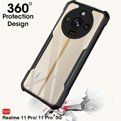 Picture of For Realme 11 Pro / Realme 11 Pro Plus-Reinforced Cushion Back Clear Hybrid Transparent Hard Cover Casing