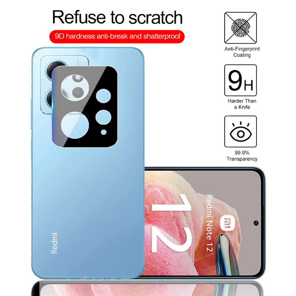Picture of 3D Camera Glass Lens Cover Tempered Glass Protector for Xiaomi Redmi Note 12 4G -Black