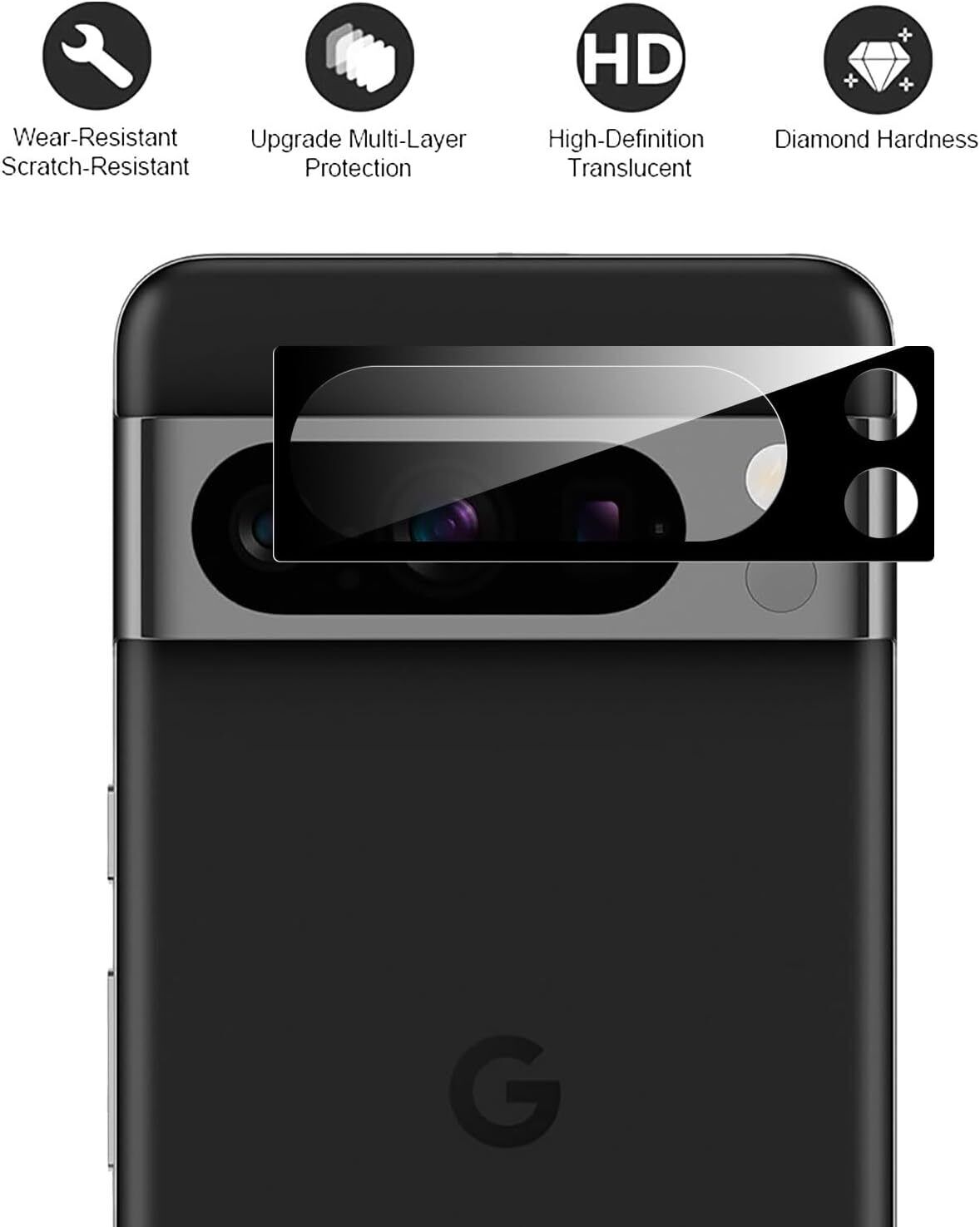 Picture of Exceptional Quality - Camera Glass Lens Cover Tempered Glass Protector for Google Pixel 8/ Google Pixel 8 Pro - Sleek Usage