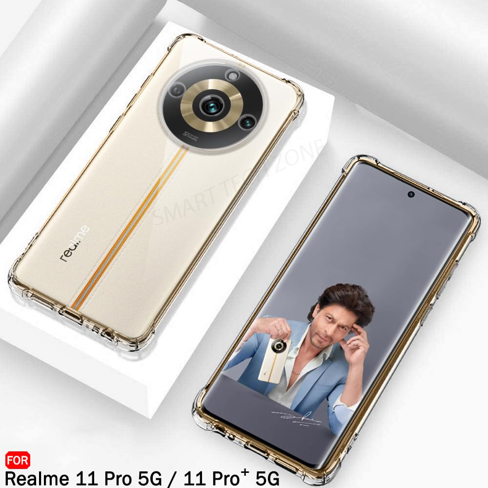 Picture of Shockproof Back Cover Case for Realme 11 Pro / 11 Pro Plus 5G | Raised Bump for Camera & Screen Protection | Ultra Clear Soft Silicone Back Cover for Realme 11 Pro/Pro Plus (Transparent)