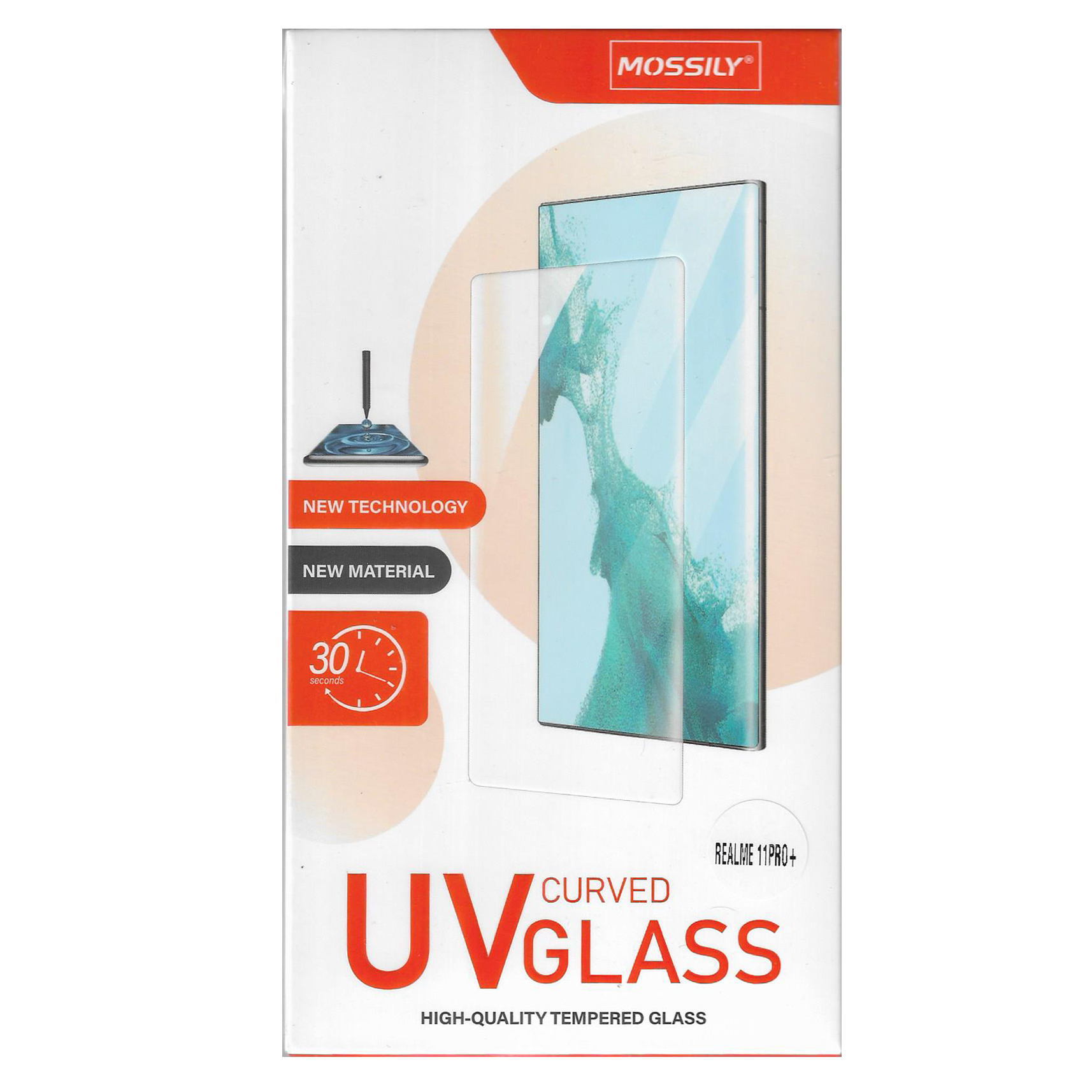 Picture of MOSSILY UV Curved Screen Tempered Glass Film Protector for Realme 11 Pro/Realme 11 Pro Plus