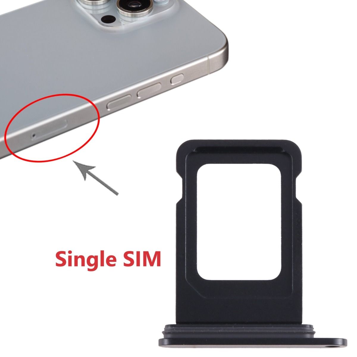 Picture of Single SIM Tray Replacement Slot for Apple iPhone 15 iPhone 15 Pro iPhone 15 Pro Max