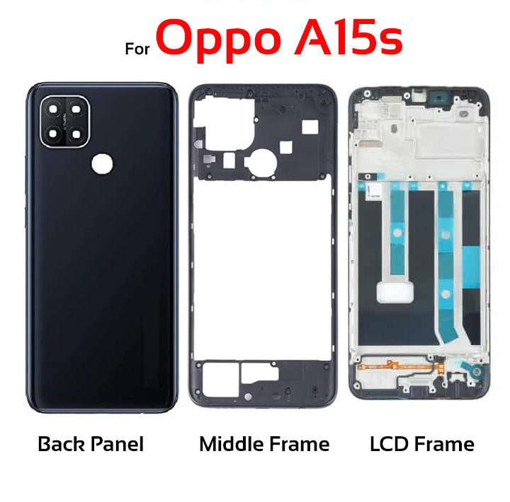 Picture of Full Body Housing For Oppo A15/A15s Front LCD Frame Panel, Middle Bezel Frame and Back Panel
