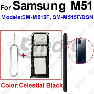 Picture of SIM Card Tray Slot Reader Adapter  for Samsung Galaxy M51 M515 (Free High Quality Sim Ejector Pin)