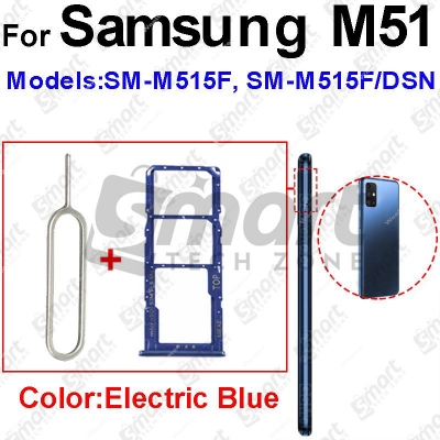 Picture of SIM Card Tray Slot Reader Adapter  for Samsung Galaxy M51 M515 (Free High Quality Sim Ejector Pin)