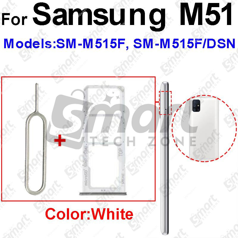 Picture of SIM Card Tray Slot Reader Adapter  for Samsung Galaxy M51 M515 (Free High Quality Sim Ejector Pin)