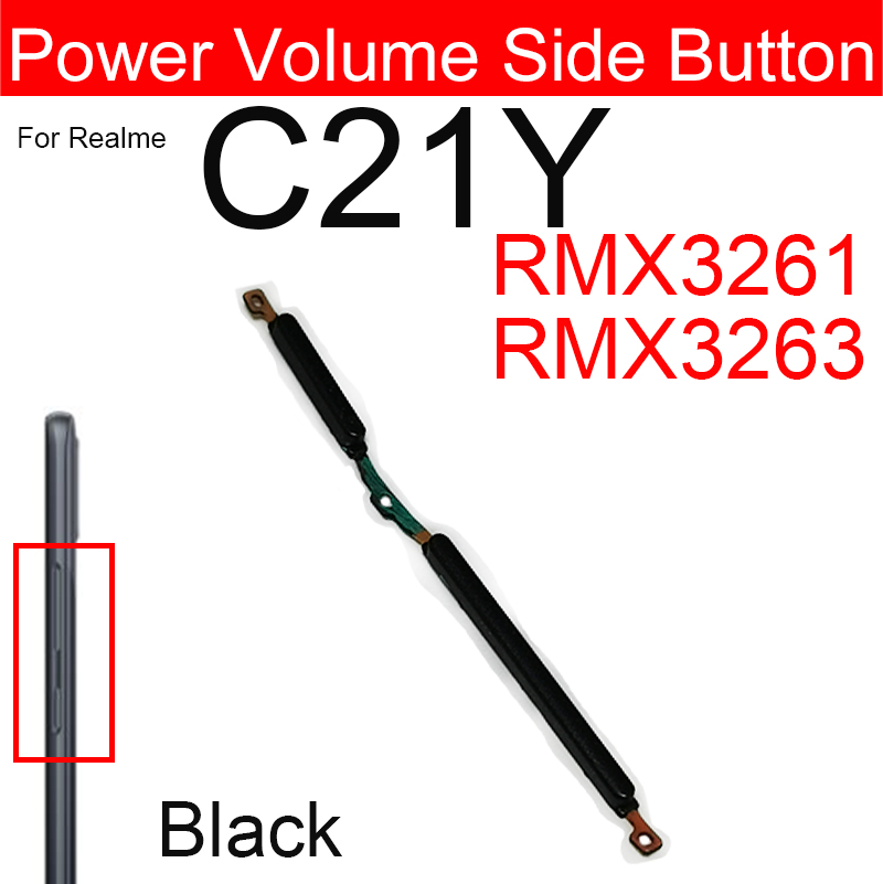Picture of Compatible with Realme C21Y C25Y External Side Buttons Power On Off + Volume Control Button Outside Side Keys
