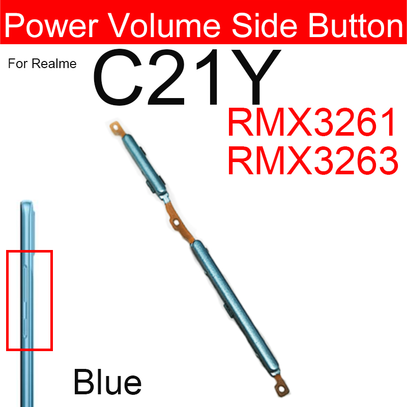 Picture of Compatible with Realme C21Y C25Y External Side Buttons Power On Off + Volume Control Button Outside Side Keys