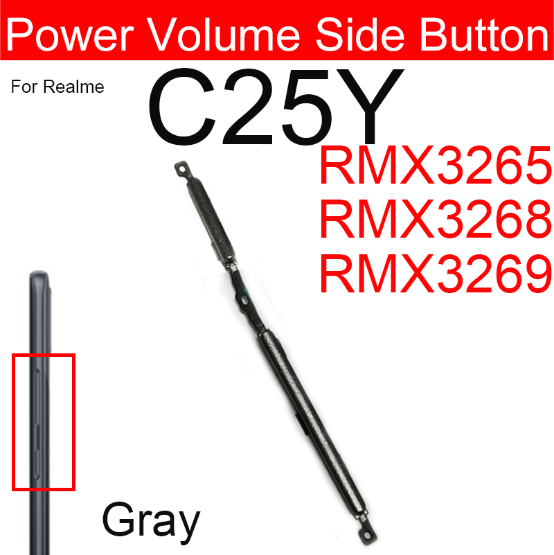 Picture of Compatible with Realme C21Y C25Y External Side Buttons Power On Off + Volume Control Button Outside Side Keys