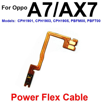 Picture of Oppo OPPO A7 A12 A15 A15S A16 A16S AX7 A1K Power on off Switch Button Side Volume Up Down Buttons Flex Cable Replacement Parts