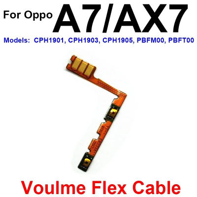 Picture of Oppo OPPO A7 A12 A15 A15S A16 A16S AX7 A1K Power on off Switch Button Side Volume Up Down Buttons Flex Cable Replacement Parts