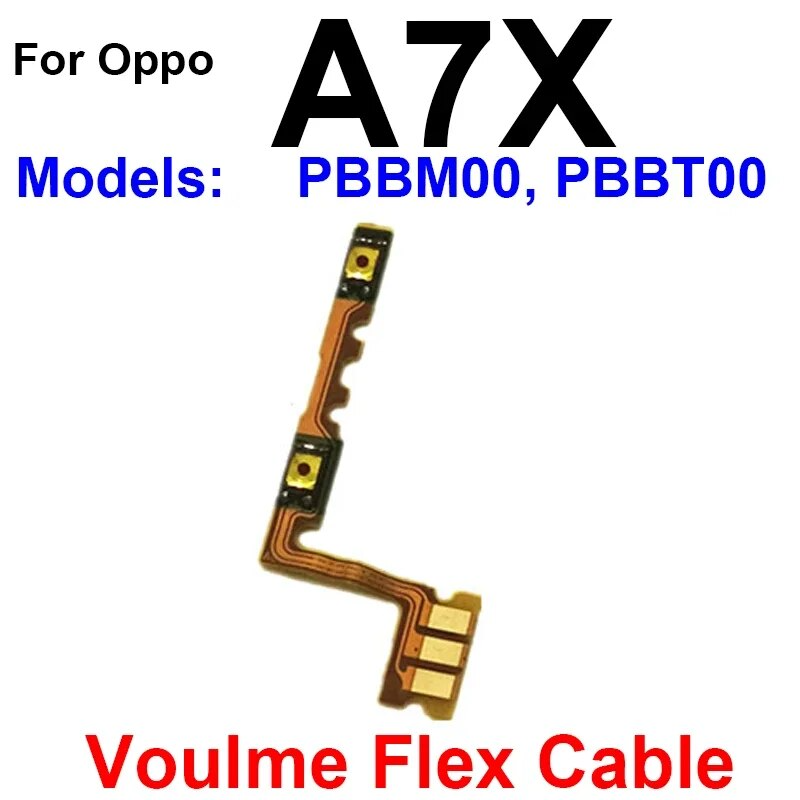 Picture of Oppo OPPO A7 A12 A15 A15S A16 A16S AX7 A1K Power on off Switch Button Side Volume Up Down Buttons Flex Cable Replacement Parts