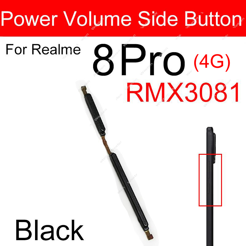 Picture of Realme 8 4G RMX3085/8 Pro RMX3081 External Side Buttons Power On/Off and Volume Control Replacement Keys