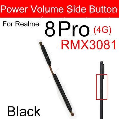 Picture of Realme 8 4G RMX3085/8 Pro RMX3081 External Side Buttons Power On/Off and Volume Control Replacement Keys