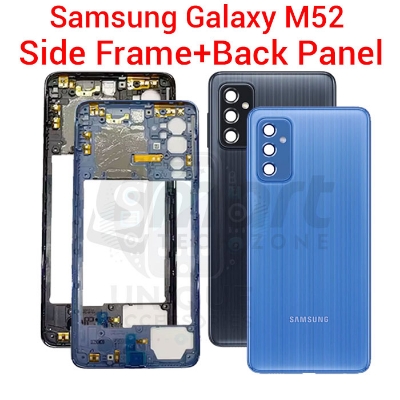 Picture of For Samsung Galaxy M52 Side Frame + Back Panel Housing + Camera Glass Back shell Replacement Spare Parts