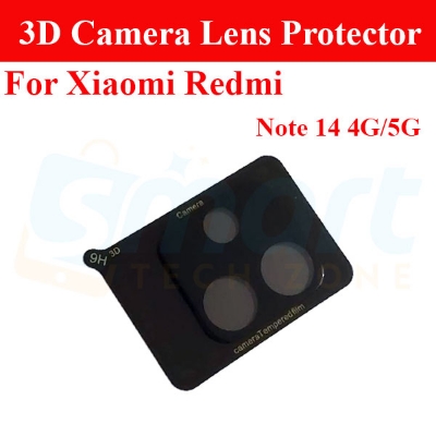 Picture of 3D Back Camera Lens Glass Protector for Xiaomi Redmi Note 14/ 14 Pro / 14 Pro Plus 4G 5G | Full Camera Coverage I 3D Lens Shield I Oil Resistant