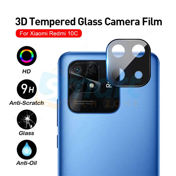 Picture of 3D Back Camera Lens Glass Protector for Xiaomi Redmi 10c 12c 13c 14c | Full Camera Coverage I 3D Lens Shield I Oil Resistant