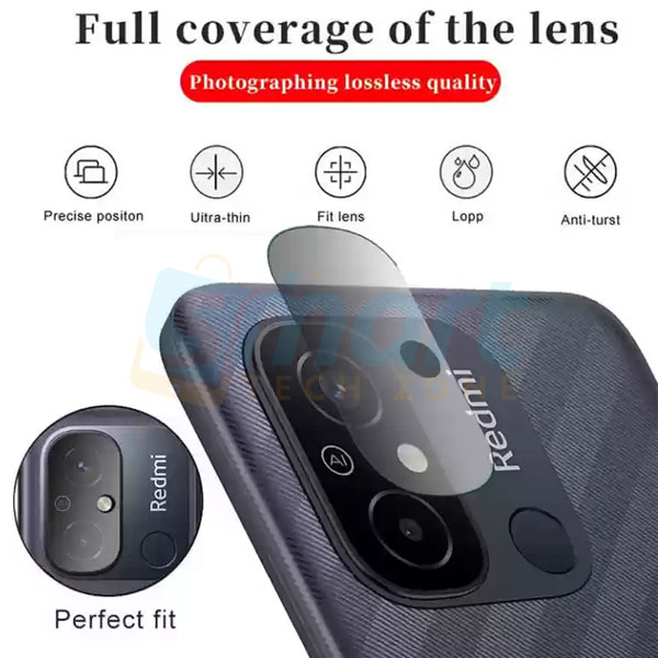 Picture of 3D Back Camera Lens Glass Protector for Xiaomi Redmi 10c 12c 13c 14c | Full Camera Coverage I 3D Lens Shield I Oil Resistant