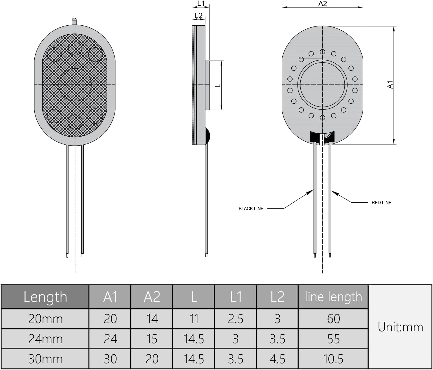 Picture of DIY Magnetic Speaker 8 Ohm 1.5W 30mm  × 20mm Oval Shape Internal Magnet Loud Speaker Sound Buzzer For Keypad Button Phone Wired Ringer Parts Replacement