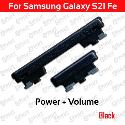 Picture of Compatible with Samsung Galaxy S21 FE 5G SM-G990 External Side Buttons Power On Off + Volume Control Button Outside Side Keys - Black