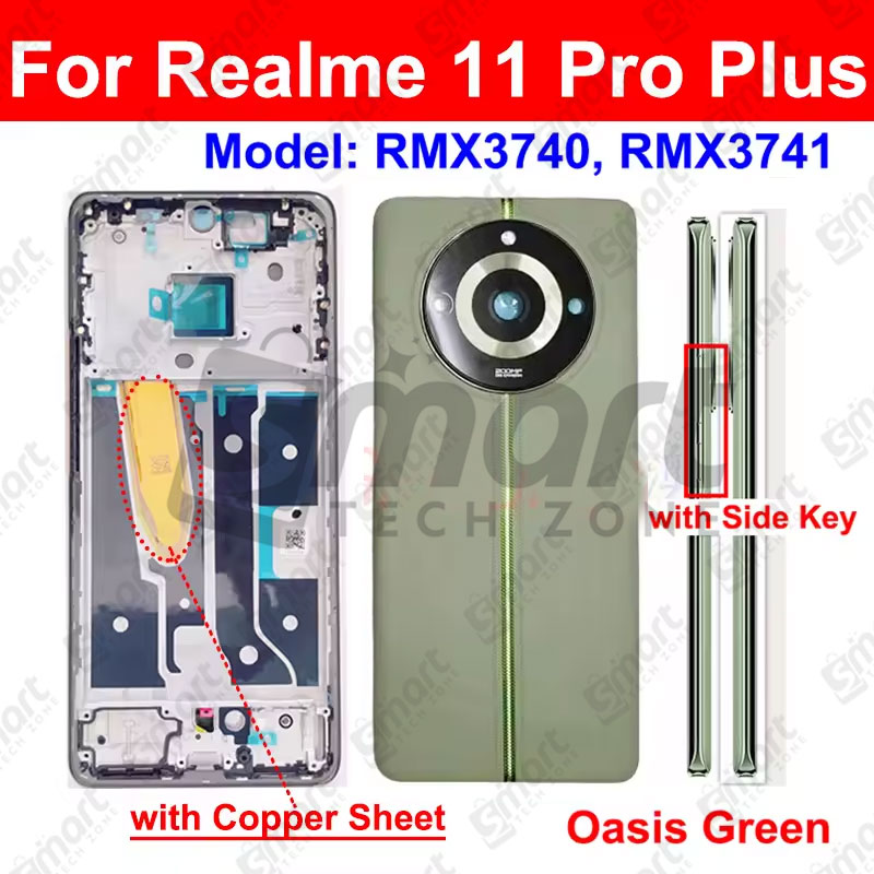 Picture of Realme 11 Pro (100 Megapixel) / Realme 11 Pro Plus (200 Megapixel) Full Body Housing With Camera Glass (LCD Frame, Side/Middle Frame, Back Panel/Backshell)