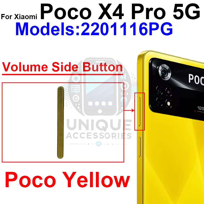 Picture of Volume Button Out Side Key For Xiaomi Poco X4 Pro 5G 2201116PG External Side Button