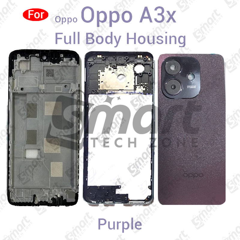 Picture of Oppo A3x Full Body Housing With Camera Glass (LCD Frame, Side/Middle Frame, Back Panel/Backshell)