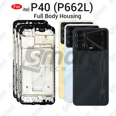 Picture of itel P40 P662L Full Body Housing With Camera Glass (LCD Frame, Side/Middle Frame, Back Panel/Backshell)