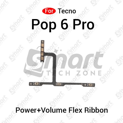 Picture of Power Button Volume Switch On Off Key Flex Cable For Tecno Pop 6 Pro Spark 4 Lite Spark Go 2020 2024 Side Volume Up Down Buttons Flex Cable Replacement Parts