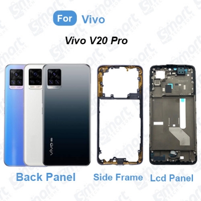 Picture of For Vivo V20 Pro Full Set (Back Panel With Camera Lens + Side Frame + Lcd Frame) Repair Parts Casing
