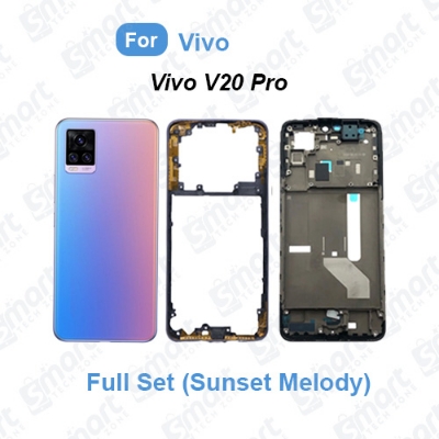 Picture of For Vivo V20 Pro Full Set (Back Panel With Camera Lens + Side Frame + Lcd Frame) Repair Parts Casing