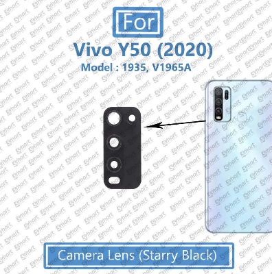 Picture of For Vivo Y50 (2020) Model 1935, V1965A Main Camera  Glass Lens Frame Replacement Part (Not Tempered Camera Glass Protector)