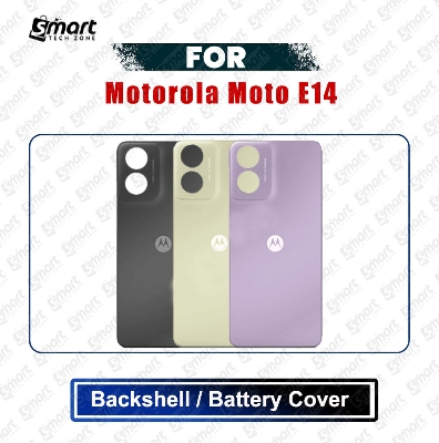 Picture of Motorola Moto E14 Back Panel/Backshell/Battery Cover Casing With Logo Without Camera Glass -All Colors Available Replacement Parts