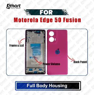 Picture of Full Body Housing Set for Motorola Edge 50 Fusion (XT2429-1) Includes Front LCD Frame, Middle Bezel, Back Panel and Power Volume Outside Key