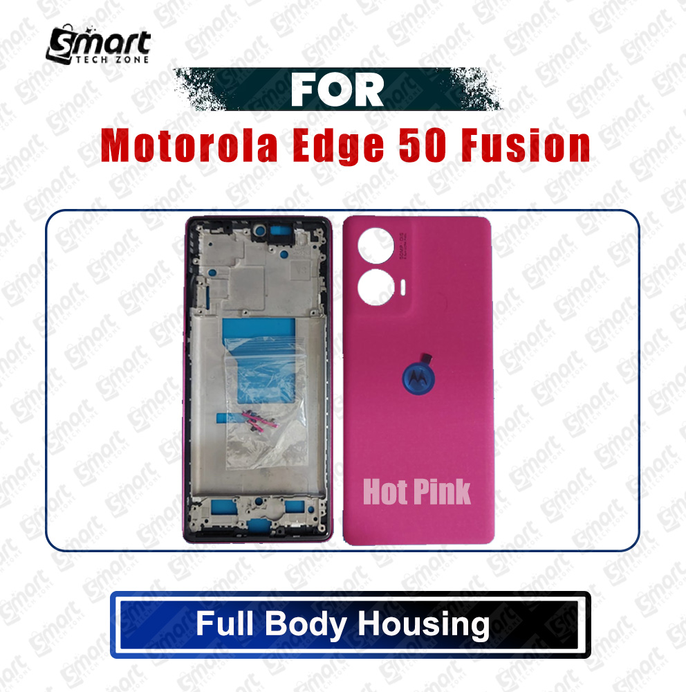 Picture of Full Body Housing Set for Motorola Edge 50 Fusion (XT2429-1) Includes Front LCD Frame, Middle Bezel, Back Panel and Power Volume Outside Key