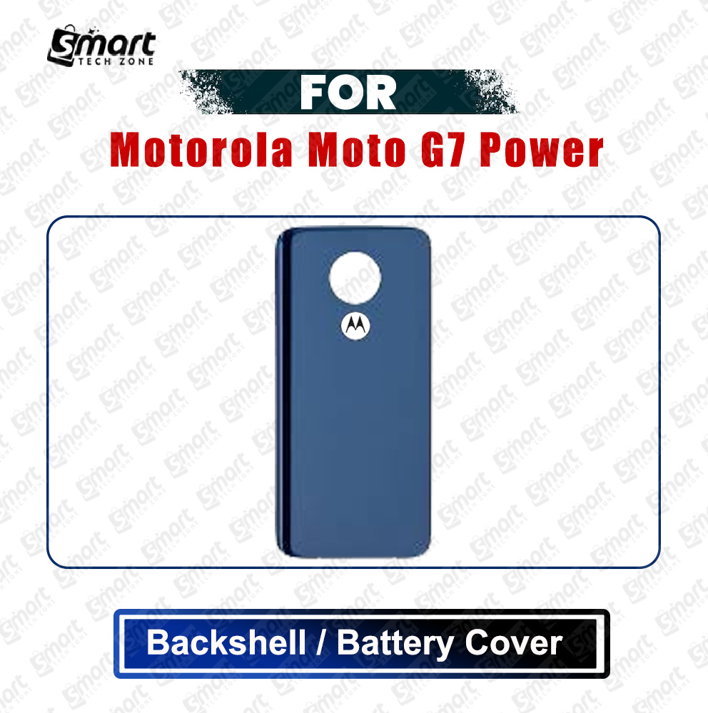 Picture of Motorola Moto G7 Power (XT1955, XT1955-4) Back Panel/Backshell/Battery Cover Casing With Logo Without Camera Glass -All Colors Available Replacement Parts