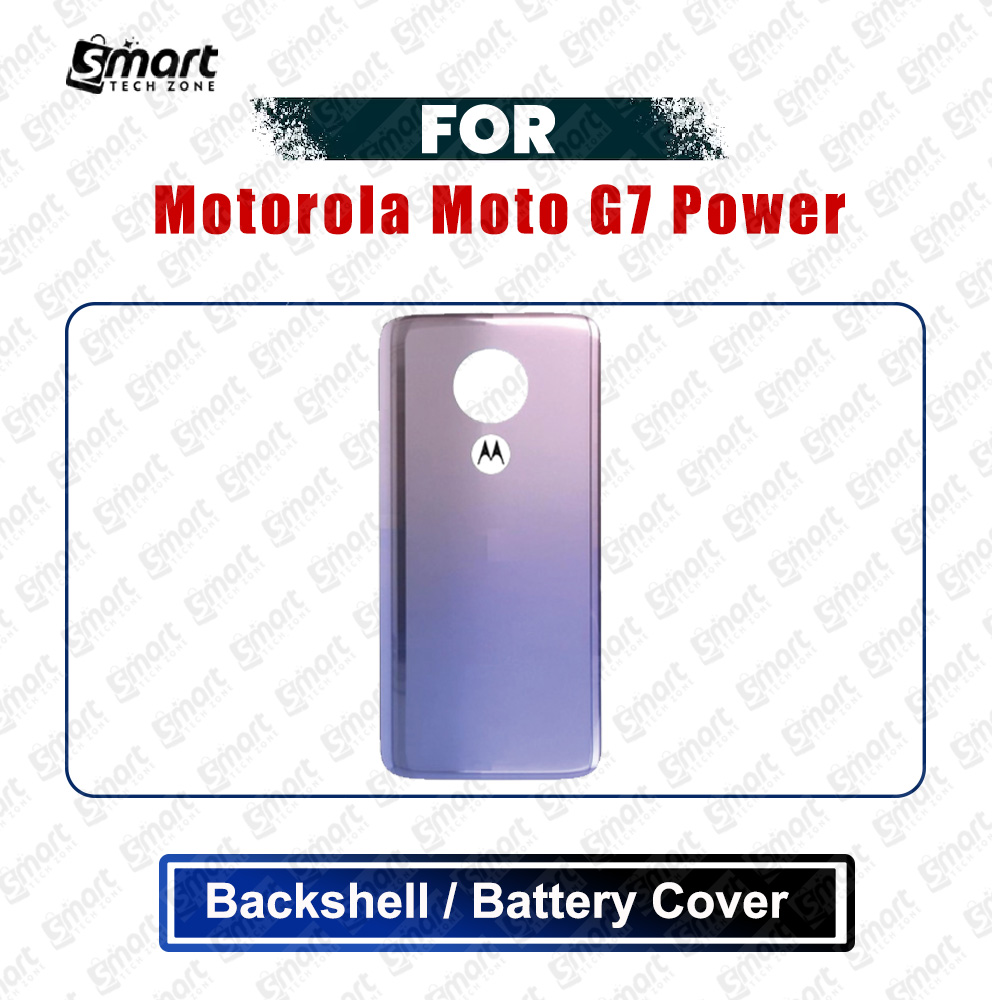 Picture of Motorola Moto G7 Power (XT1955, XT1955-4) Back Panel/Backshell/Battery Cover Casing With Logo Without Camera Glass -All Colors Available Replacement Parts