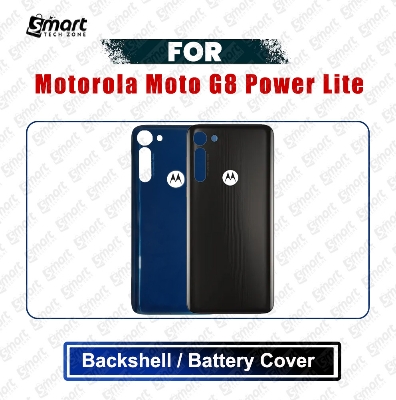 Picture of Motorola Moto G8 Power Lite (XT2055-2) Back Panel/Backshell/Battery Cover Casing With Logo Without Camera Glass -All Colors Available Replacement Parts