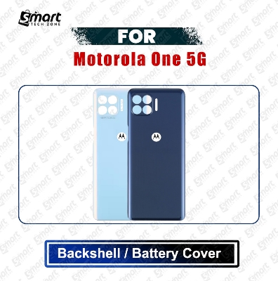 Picture of Motorola One 5G Back Panel/Backshell/Battery Cover Casing With Logo Without Camera Glass -All Colors Available Replacement Parts
