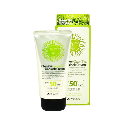 Picture of 3W Clinic Intensive Green Tea Sunblock Cream SPF50+ 70ml
