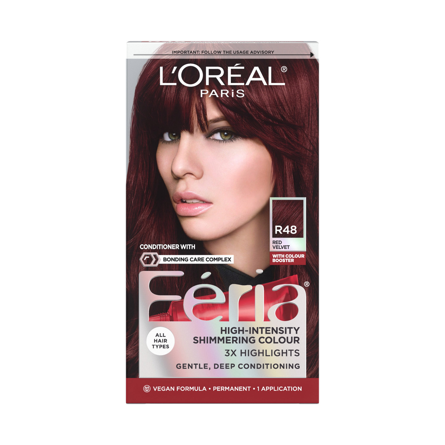 Picture of L'Oreal Feria High Intensity Shimmering Colour - R48 Red Velvet