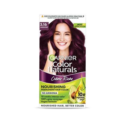 Picture of Garnier Color Naturals Creme Riche Nourishing Permanent Hair Color - 3.16 Burgundy 35ml+30g