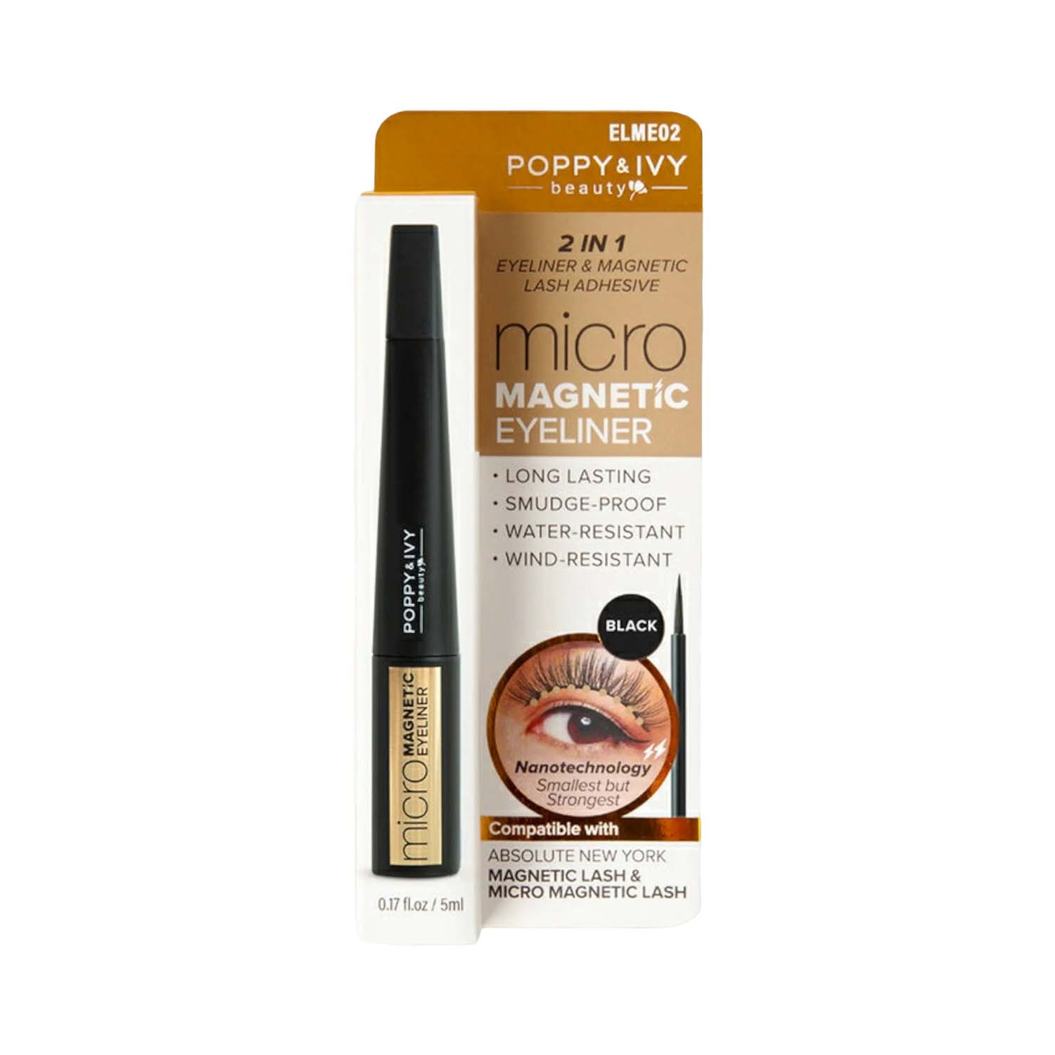 Picture of Absolute Newyork 2 in 1 Eyeliner & Magnetic Lash Adhesive - ELME02 Black