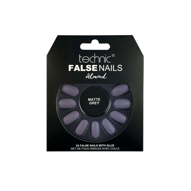 Picture of Technic 24 False Nails Almond - Matte Grey