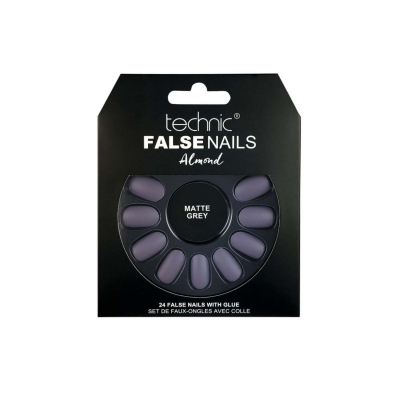 Picture of Technic 24 False Nails Almond - Matte Grey