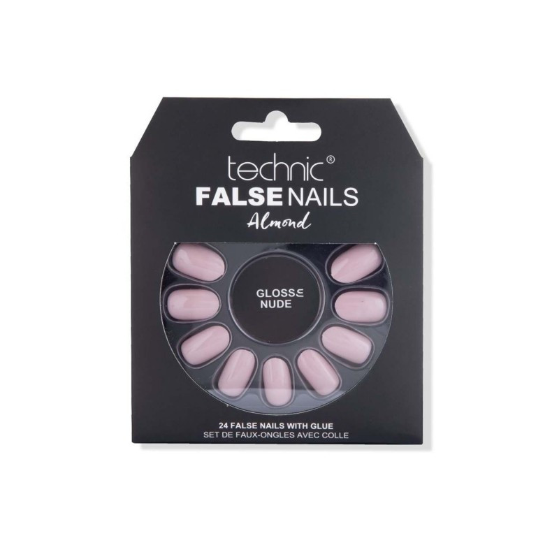 Picture of Technic Almond 24 False Nails With Glue - Gloss Nude